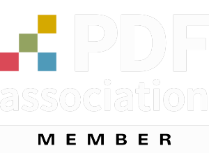 PDF association Member Logo in weiß